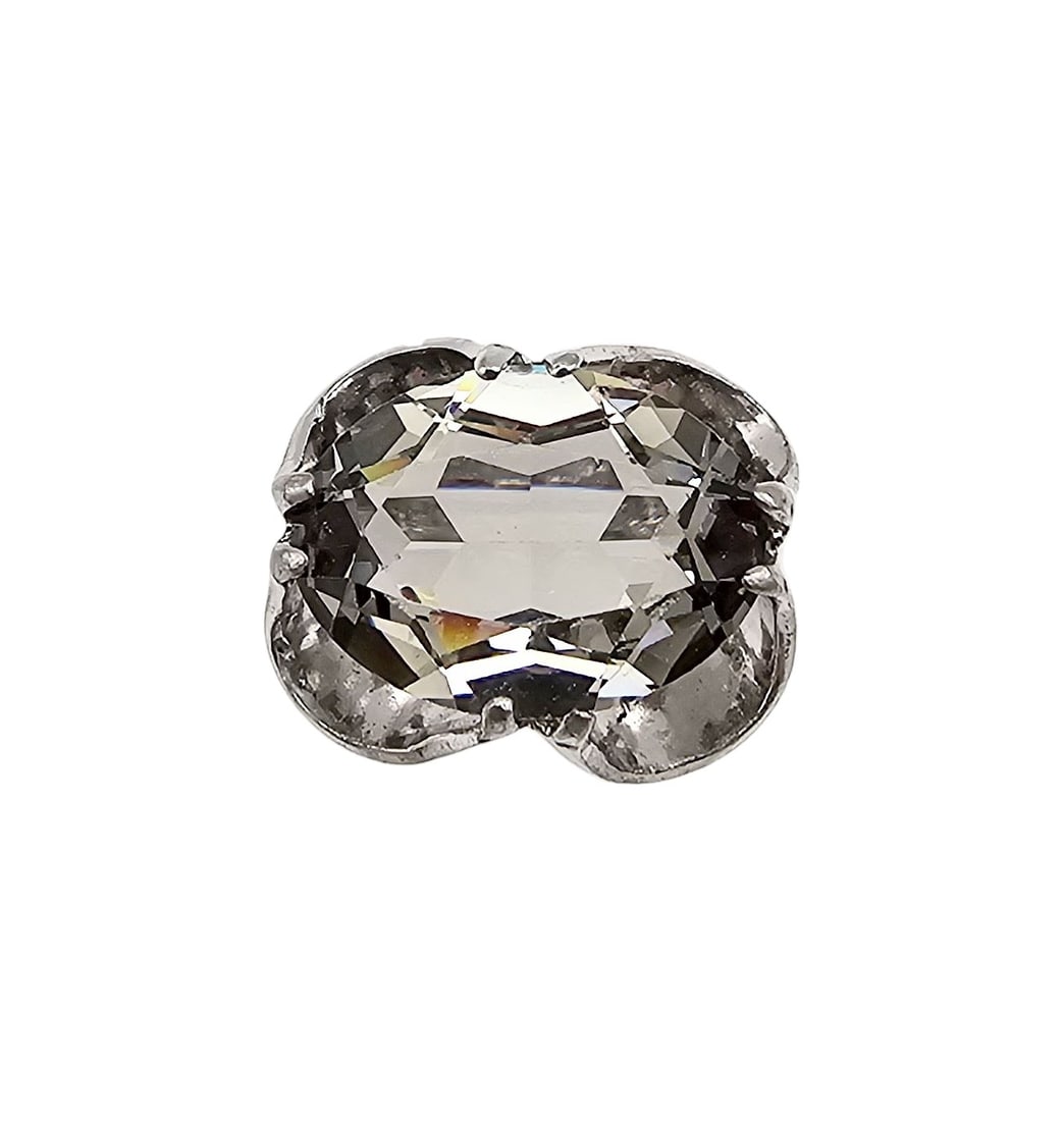 Signed Rhinestone Sterling Silver Cocktail Ring Size 5.25 7.4 G: Signed Rhinestone Sterling Silver Cocktail Ring Size 5.25 7.4 G