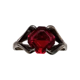 ESPO Rhinestone Sterling Silver Cocktail Ring Size 5.25 1.8 G