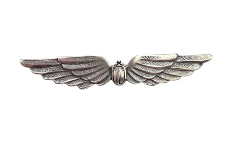 Sterling Silver Scarab Beetle Egyptian Revival Brooch 7 G