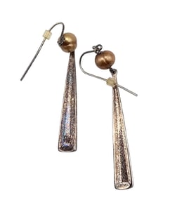 RLM Studios Pearl Sterling Silver Drop Dangle Earrings 7.4 G