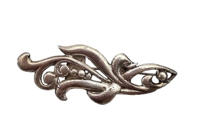 Sterling Silver Leaf Design Brooch 9.5 G