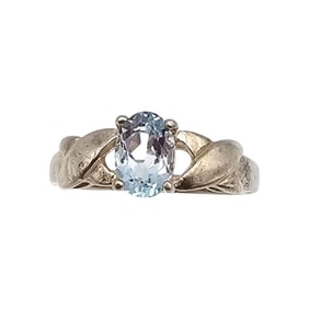 Topaz Sterling Silver Cocktail Ring Size 5.5 3 G