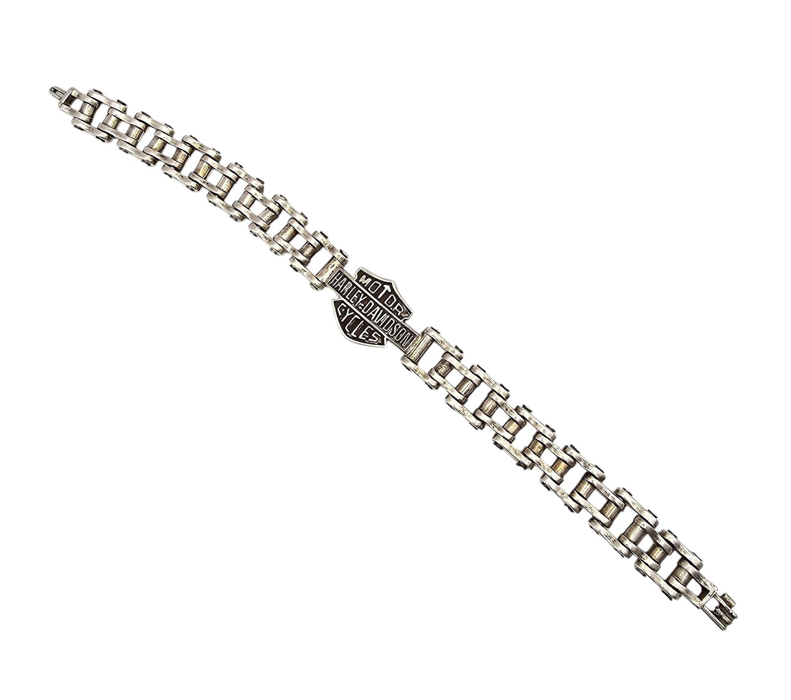 Sterling Silver Harley Davidson Motorcycle Chain Bracelet 52.5 G (1 of 4)