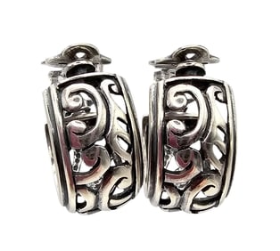 Sterling Silver Ivy Hoop Earrings 11.7 G