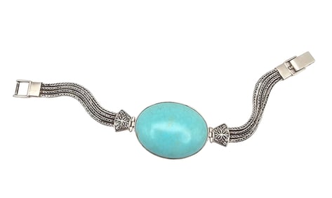 JOC Turquoise Sterling Silver Bracelet 36 G