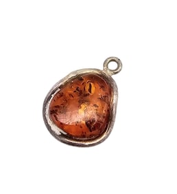 Amber Sterling Silver Pendant 2 G