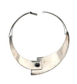 Gemstone Sterling Silver Modernist Collar Necklace 76.1 G