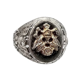 Sterling Silver Army Ring Size 10 12.8 G