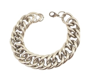 Sterling Silver Heavy Chain Bracelet 78.5 G