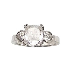 SW Cubic Zirconia Sterling Silver Cocktail Ring Size 8.5 4.2 G
