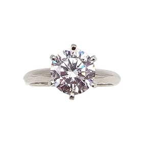 IDTC Cubic Zirconia 14K Gold Sterling Silver Solitaire Ring Size 6.75 2.8 G