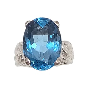 ATS? Topaz Sterling Silver Cocktail Ring Size 5.5 7.2 G
