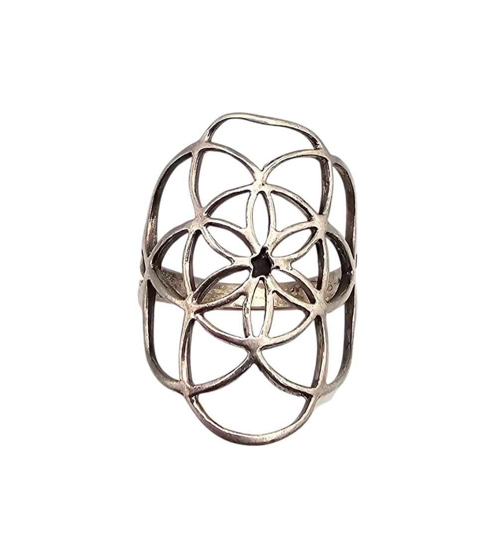 Sterling Silver Open Work Flower Ring Size 8 3.1 G (1 of 4)