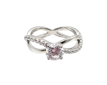 GM Sterling Silver Clear Stone Ring Size 6.5 3.4 G