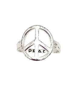 LA Sterling Silver Peace Sign Ring Size 6.25 2.3 G