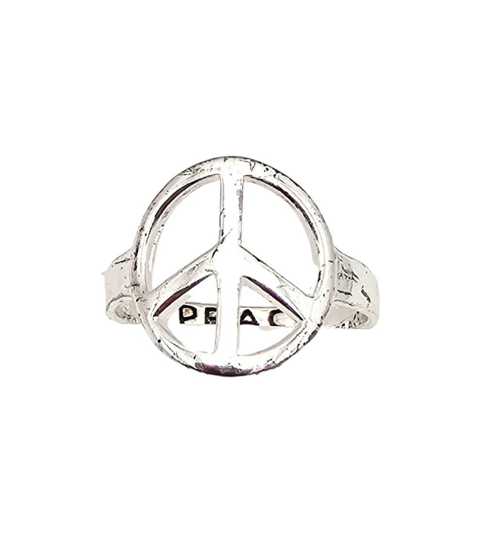 LA Sterling Silver Peace Sign Ring Size 6.25 2.3 G: LA Sterling Silver Peace Sign Ring Size 6.25 2.3 G