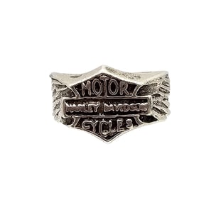 Sterling Silver Harley Davidson Motorcycle Ring Size 8.25 6.6 G