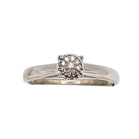 Diamond Sterling Silver Cocktail Ring Size 9.25 2 G