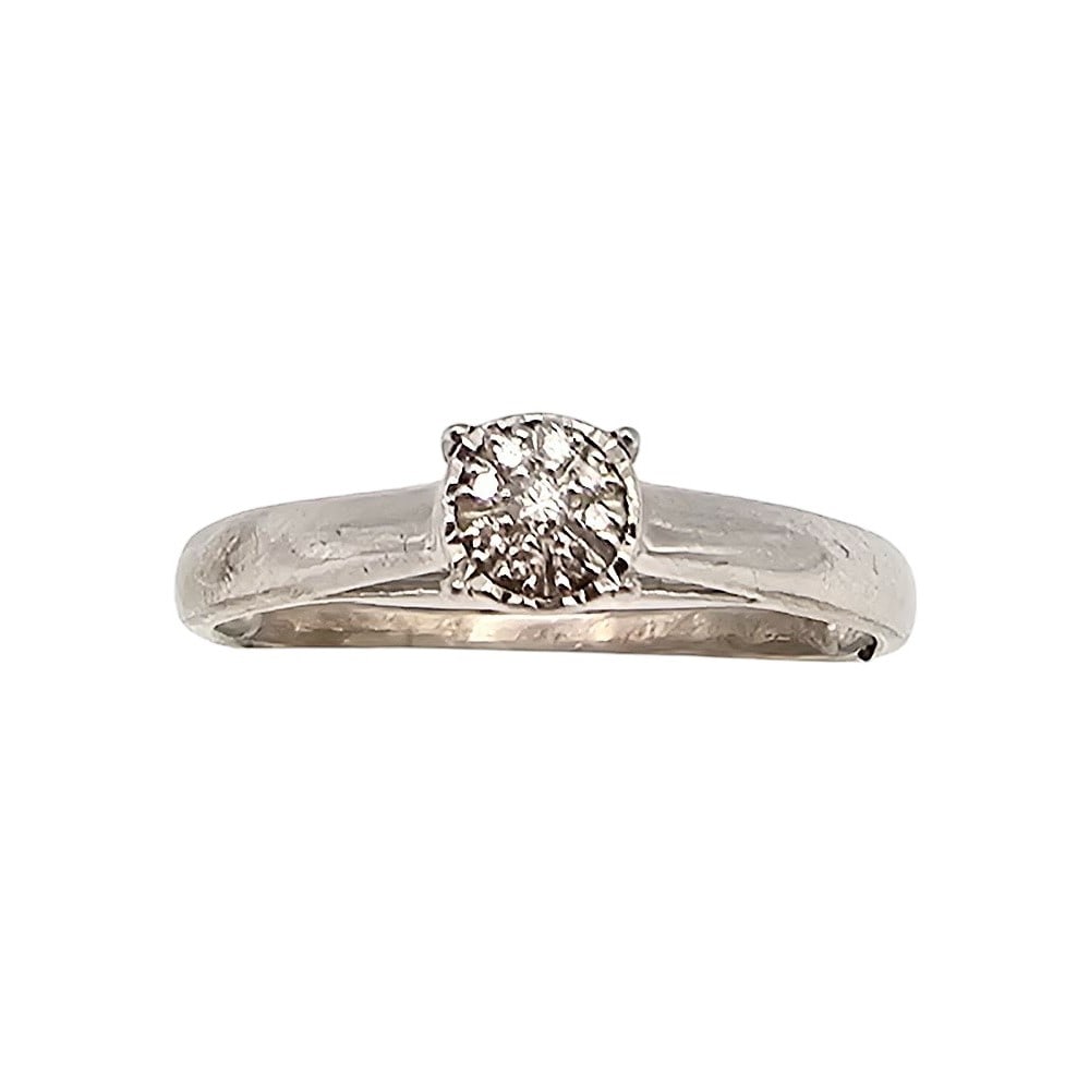 Diamond Sterling Silver Cocktail Ring Size 9.25 2 G: Diamond Sterling Silver Cocktail Ring Size 9.25 2 G