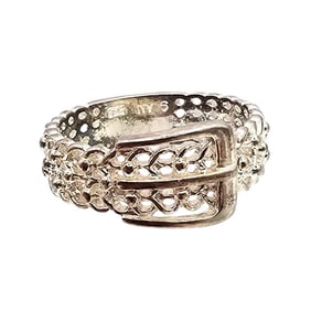 NV Sterling Silver Belt Buckle Ring Size 5.5 3 G