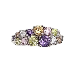 Ross Simons Cubic Zirconia Sterling Silver Cocktail Ring Size 6.75 2.7 G