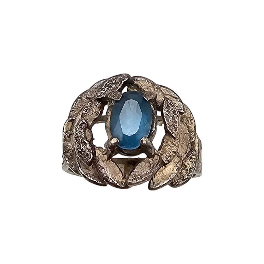 Topaz Sterling Silver Flower Ring Size 6 4.5 G: Topaz Sterling Silver Flower Ring Size 6 4.5 G