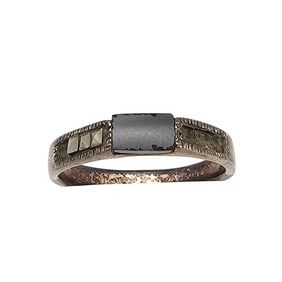 ND Onyx Marcasite Sterling Silver Ring Size 7.5 2.4 G
