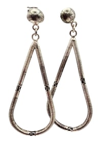 Sterling Coil Style Drop Dangle Earrings 7.6 G