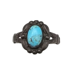 Southwestern Turquoise Sterling Silver Ring Size 5.75 3.1 G