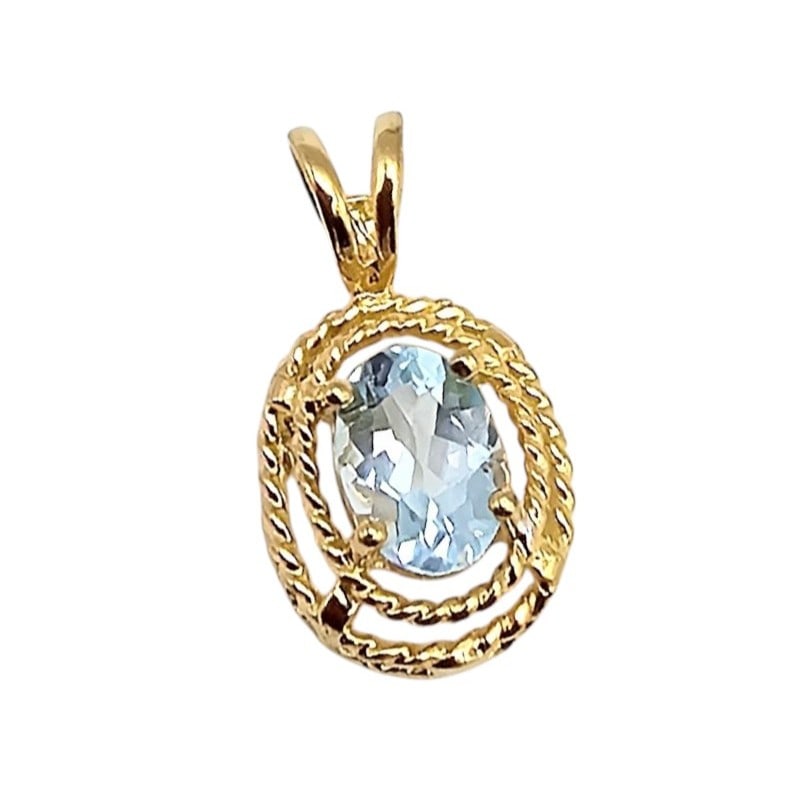 Topaz Gold Over Sterling Silver Pendant 0.9 G: Topaz Gold Over Sterling Silver Pendant 0.9 G