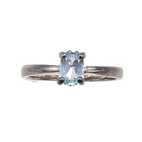 Ross Simons Aquamarine Sterling Silver Cocktail Ring Size 6.5 2.2 G