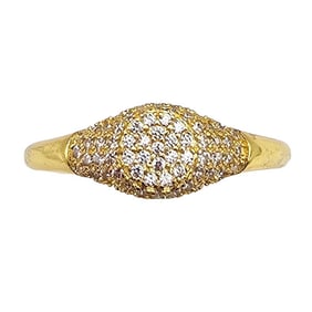 Rhinestone Gold Over Sterling Silver Cocktail Ring Size 9.75 2.3 G