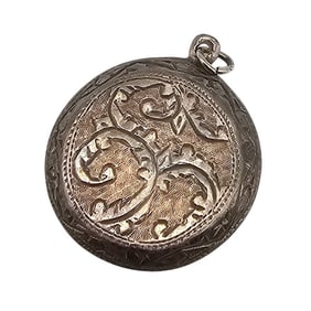 Vintage Sterling Silver Etched Pendant 3 G