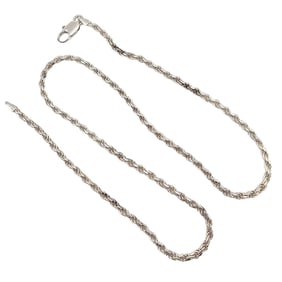 Sterling Silver Rope Chain Necklace Necklace 12.5 G