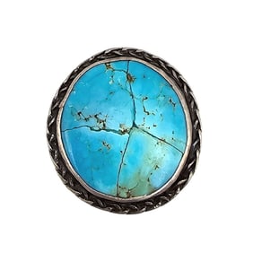 Navajo Turquoise Sterling Silver Ring Size 6 7.2 G
