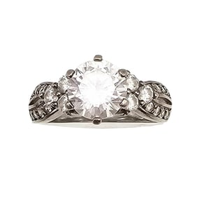 PAJ Clear Stone Sterling Silver Cocktail Ring Size 7 4.2 G