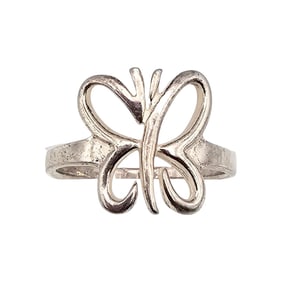 CW Sterling Silver Butterfly Ring Size 7.25 2.7 G