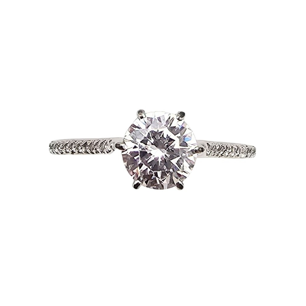 NVC Cubic Zirconia Sterling Silver Cocktail Ring Size 7.5 1.8 G: NVC Cubic Zirconia Sterling Silver Cocktail Ring Size 7.5 1.8 G