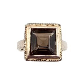 Ross Simons Smoky Quartz Sterling Silver Cocktail Ring Size 4.75 5.5 G