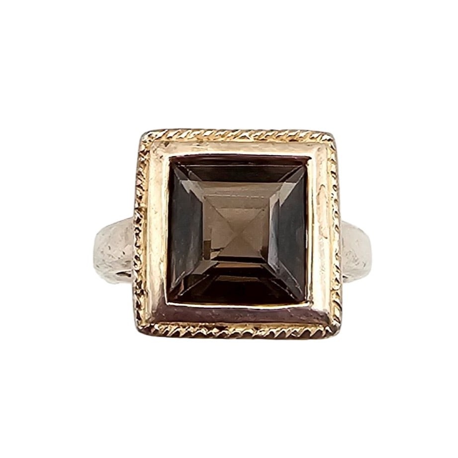 Ross Simons Smoky Quartz Sterling Silver Cocktail Ring Size 4.75 5.5 G: Ross Simons Smoky Quartz Sterling Silver Cocktail Ring Size 4.75 5.5 G