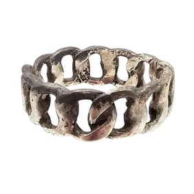 Mexico Sterling Silver Chain Ring Size 12.5 9.1 G