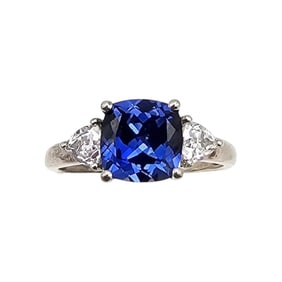 Sapphire Sterling Silver Cocktail Ring Size 8 2.8 G