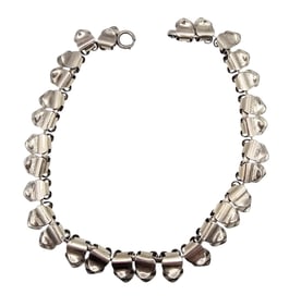Napier Sterling Silver Wavy Link Modernist Necklace 91.9 G
