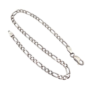 Sterling Silver Figaro Chain Bracelet 3.6 G