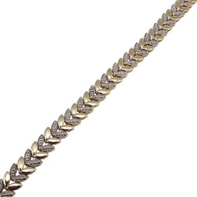 FAS Diamond Gold Over Sterling Silver Tennis Bracelet 18.3 G