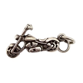 Signed Sterling Silver Motorcycle Charm 3.5 G