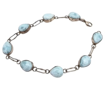 Larimar Sterling Silver Bracelet 10.2 G