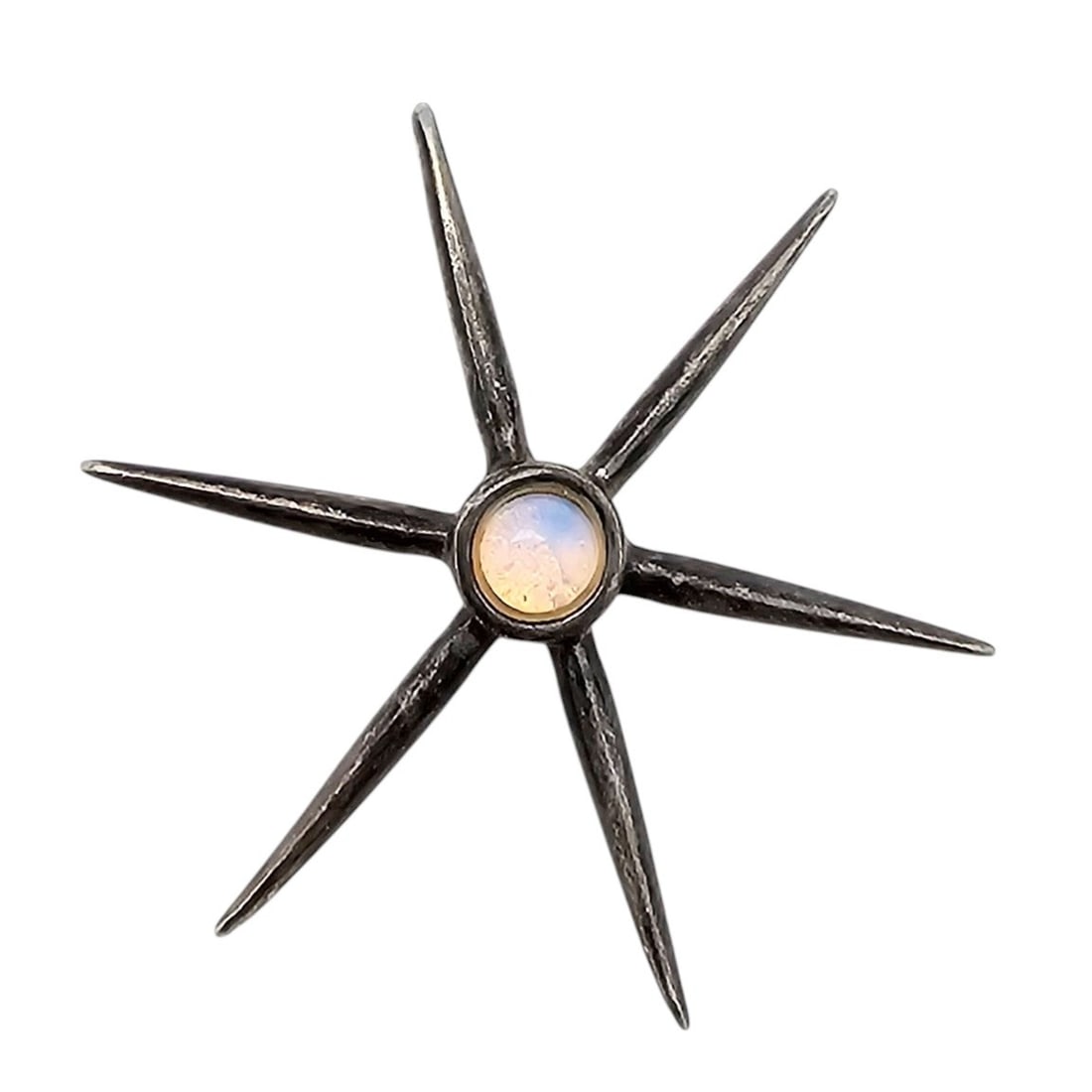 Moonstone Sterling Silver Star Pendant 3.4 G: Moonstone Sterling Silver Star Pendant 3.4 G