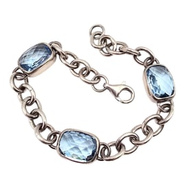 Rhinestone Sterling Silver Bracelet 21 G