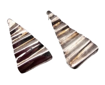 Sterling Silver Mid Century Drop Dangle Earrings 7.2 G